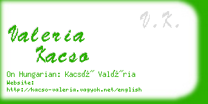 valeria kacso business card